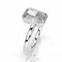 White :: Radiant bezel set lab grown diamond engagement ring elegant style