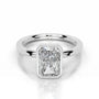 White :: Radiant bezel lab grown diamond engagement ring IGI certified solitaire