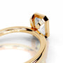 Yellow :: Radiant cut lab grown diamond ring bezel setting everyday wear ring