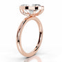 Rose :: Marquise cut bezel lab grown diamond ring elongated modern solitaire