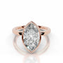 Rose :: Marquise lab grown diamond ring bezel setting secure solitaire design