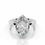 White :: Marquise bezel lab grown diamond engagement ring IGI certified solitaire
