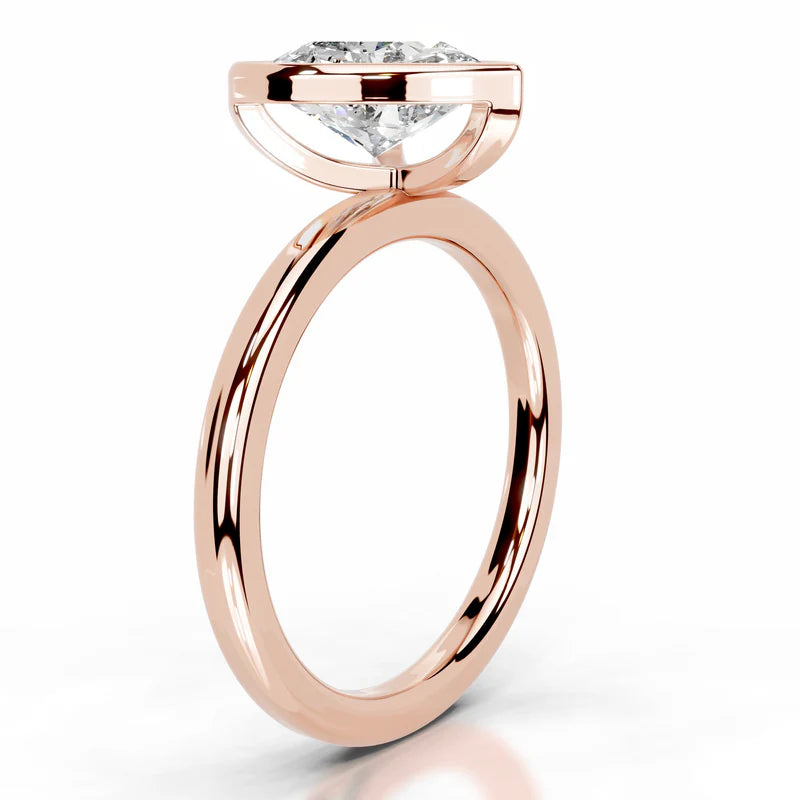 Rose :: IGI certified heart bezel diamond ring lab grown fine jewelry