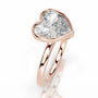 Rose :: Minimalist heart bezel lab diamond engagement ring clean modern style
