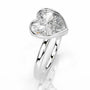 White :: Romantic heart bezel lab diamond ring minimalist engagement jewelry