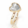 Yellow :: Heart cut lab grown diamond ring bezel setting everyday wear ring