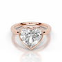 Rose :: Heart lab grown diamond ring bezel setting secure solitaire design
