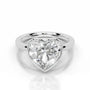 White :: Heart bezel lab grown diamond engagement ring IGI certified solitaire
