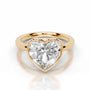 Yellow :: Heart bezel diamond ring lab created IGI certified solitaire design