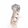 Rose :: premium round lab diamond engagement ring IGI certified hidden halo
