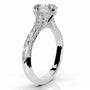 White :: Luxevia round cut hidden halo engagement ring lab grown diamond bridal ring