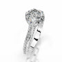 White :: IGI certified round lab diamond engagement ring hidden halo luxury ring