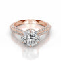 Rose :: luxury round lab diamond engagement ring hidden halo elegant design