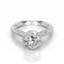White :: Luxevia round hidden halo lab grown diamond engagement ring IGI certified