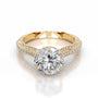 Yellow :: handcrafted round hidden halo lab diamond engagement ring luxury design