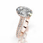 Rose :: premium oval lab diamond engagement ring IGI certified hidden halo
