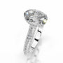 White :: Luxevia oval cut hidden halo engagement ring lab grown diamond bridal ring