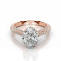 Rose :: luxury oval lab diamond engagement ring hidden halo elegant design