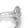 White :: oval hidden halo lab grown diamond engagement ring pavé band sparkle
