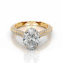 Yellow :: handcrafted oval hidden halo lab diamond engagement ring luxury design