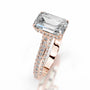 Rose :: premium emerald lab diamond engagement ring IGI certified hidden halo