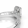 White :: emerald hidden halo lab grown diamond engagement ring pavé band elegance