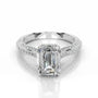 White :: Luxevia emerald hidden halo lab grown diamond engagement ring IGI certified