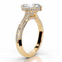 Yellow :: women’s marquise cut lab diamond engagement ring hidden halo pavé band