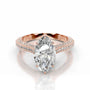 Rose :: luxury marquise lab diamond engagement ring hidden halo elegant design
