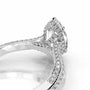 White :: marquise hidden halo lab grown diamond engagement ring pavé band sparkle