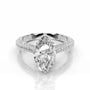 White :: Luxevia marquise hidden halo lab grown diamond engagement ring IGI certified