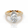 Yellow :: handcrafted marquise hidden halo lab diamond engagement ring luxury design