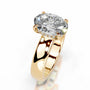 Yellow :: fine jewelry oval lab diamond ring hidden halo micro pave band