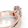 Rose :: oval solitaire lab grown diamond ring with hidden halo detail