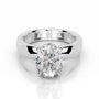 White :: Arvique oval hidden halo lab grown diamond engagement ring IGI certified