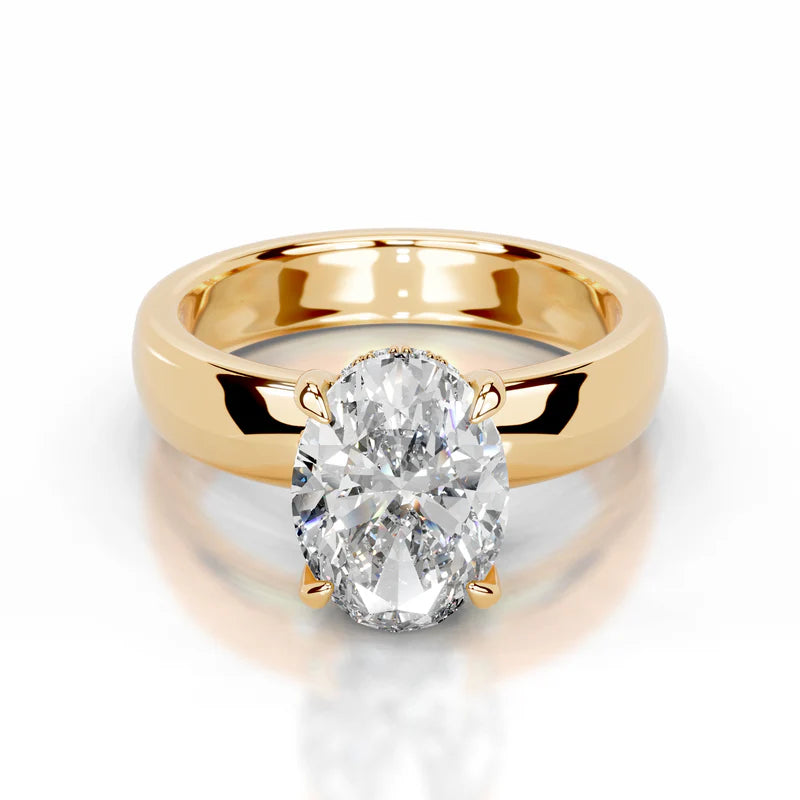 Yellow :: premium IGI certified oval lab grown diamond engagement ring