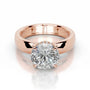 Rose :: side profile round hidden halo lab grown diamond engagement ring