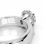White :: close up round brilliant lab diamond hidden halo engagement ring sparkle