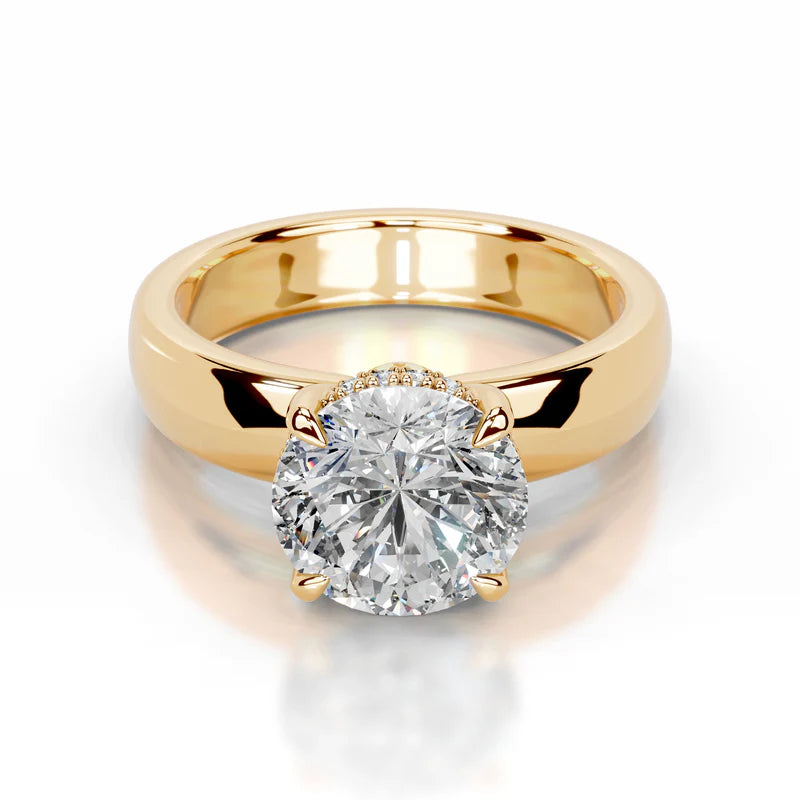 Yellow :: premium IGI certified round lab grown diamond engagement ring