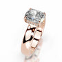 Rose :: handcrafted elongated cushion lab grown diamond engagement ring IGI certified
