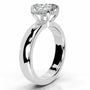 White :: IGI certified elongated cushion lab diamond engagement ring hidden halo design