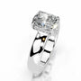 White :: luxury elongated cushion lab grown diamond ring with hidden halo pave band