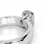 White :: close up elongated cushion lab diamond hidden halo engagement ring sparkle