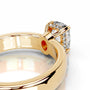Yellow :: fine jewelry elongated cushion lab diamond ring hidden halo micro pave band