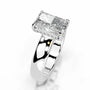 White :: side profile radiant hidden halo lab grown diamond engagement ring
