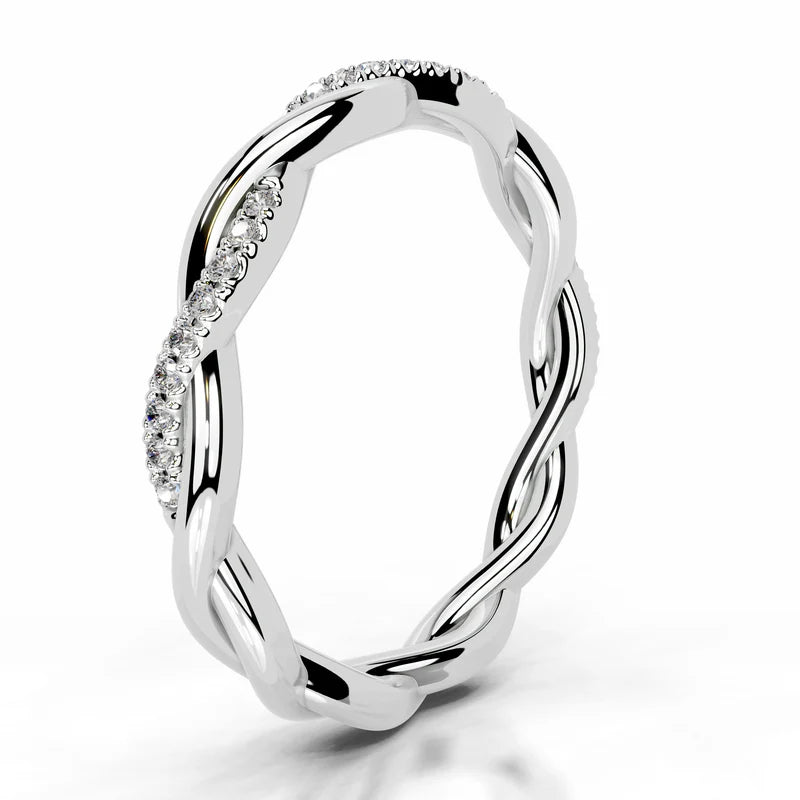 White :: IGI certified lab grown diamond wedding band round cut fine jewelry ring