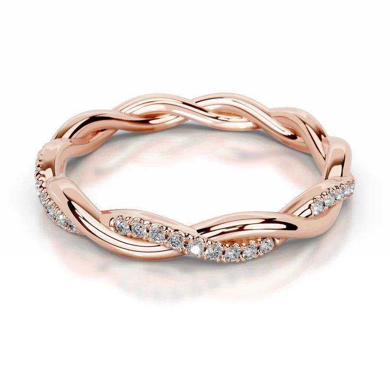 Rose :: sustainable lab grown diamond wedding ring round cut luxury band