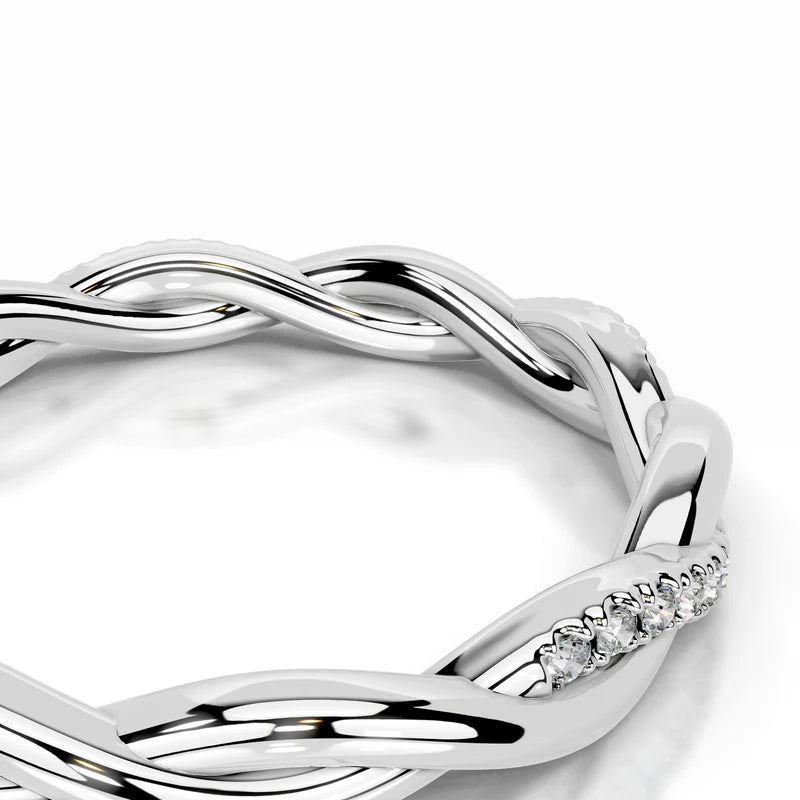 White :: women’s lab grown diamond wedding band classic round diamond eternity band