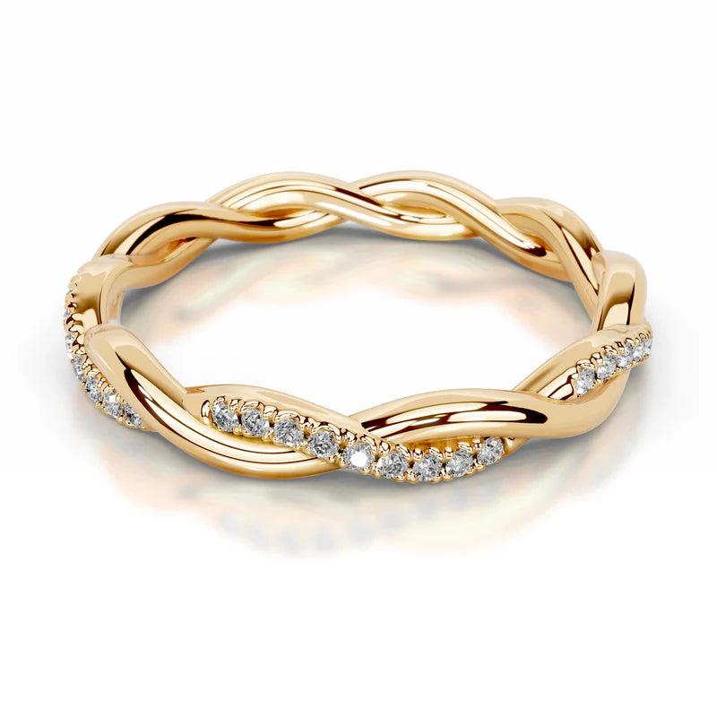 Yellow :: eco friendly lab grown diamond wedding band round brilliant cut ring