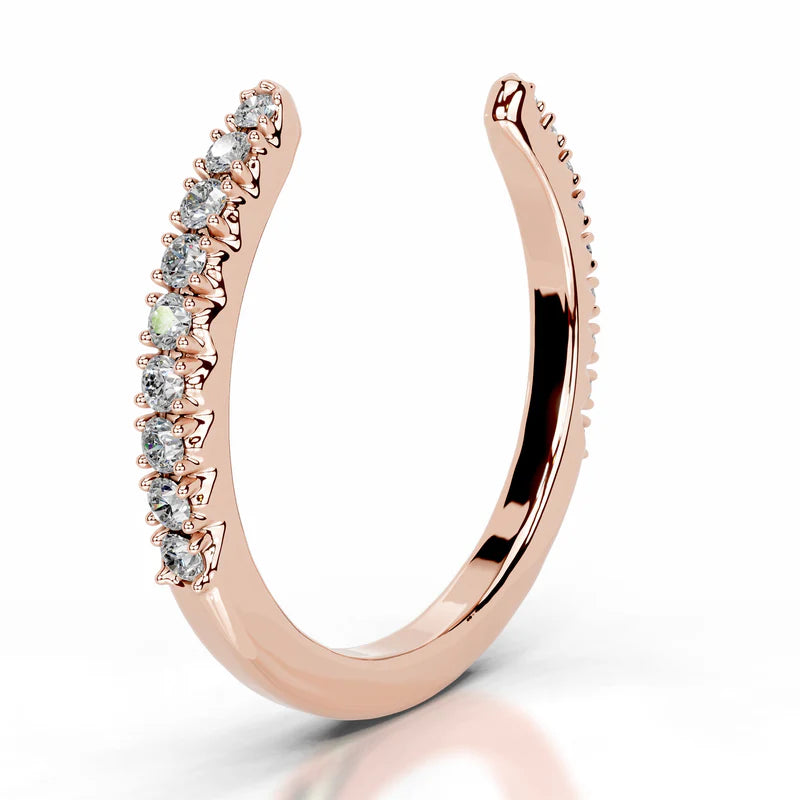 Rose :: Shapelle round lab grown diamond band timeless wedding ring for women